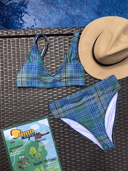 Tartan high-waisted bikini